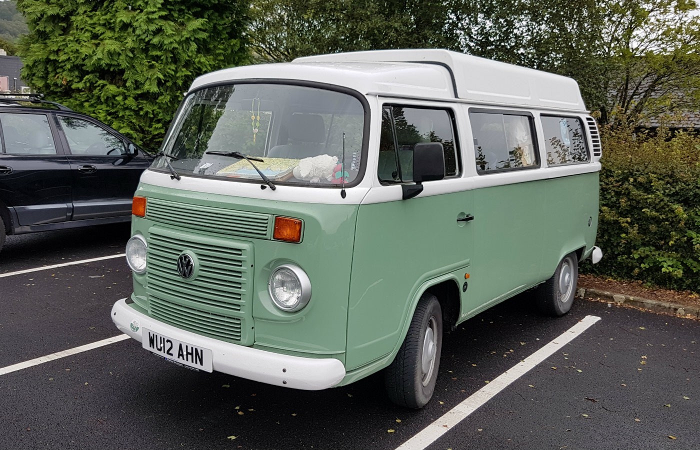 green VW campervan spotted in Wales