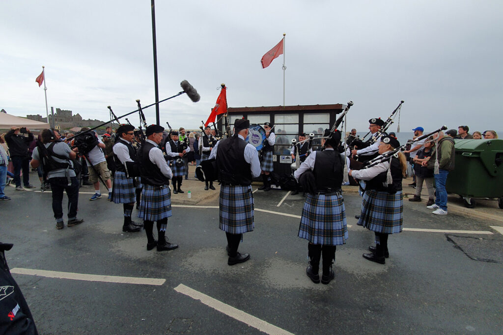 bagpipes on the prom during Peel day